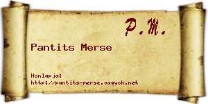 Pantits Merse névjegykártya